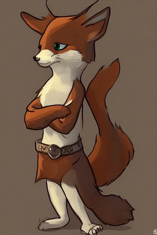 Image similar to a cute medieval anthropomorphic fox with a fluffy tail, comic art, trending on furaffinity, cartoon, kawaii, backlighting, furry art!!!, cool shading, concept art