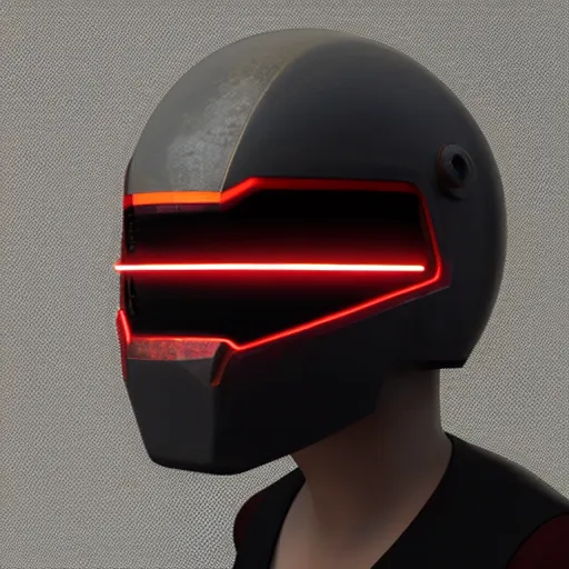 Image similar to cyberpunk helmet vray render octane