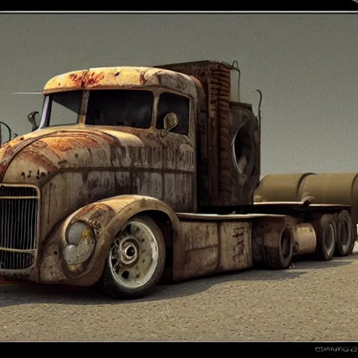 Prompt: semitruck ratrod, cgsociety