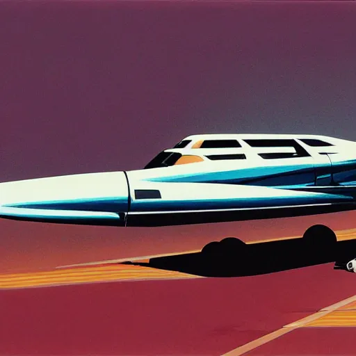 Prompt: concept art for roofless plane, painted by syd mead