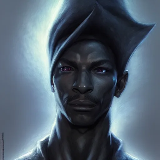 Image similar to portrait of a male black mage from final fantasy, dark, piercing eyes, gentle expression, esoteric clothing, photorealistic, highly detailed, artstation, smooth, sharp focus, art by michael whelan, artgerm, greg rutkowski and luis royo