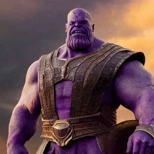 Prompt: Thanos in the Vikings 4K quality super realistic