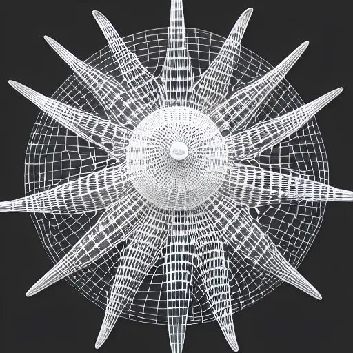 Image similar to radiolaria 3 d model by ernst haeckel, octane render