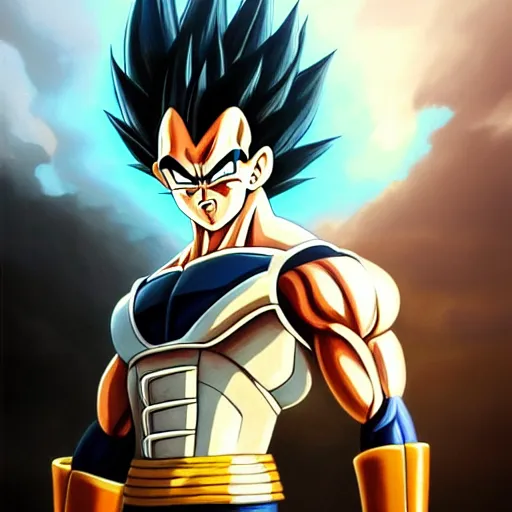 Hyperrealistic, high definition live action full body portrait of vegeta