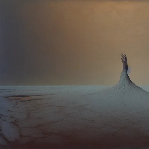 Prompt: arctic wind by Zdzisław Beksiński, oil on canvas