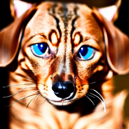 Image similar to a feline dachshund - cat - hybrid, animal photography