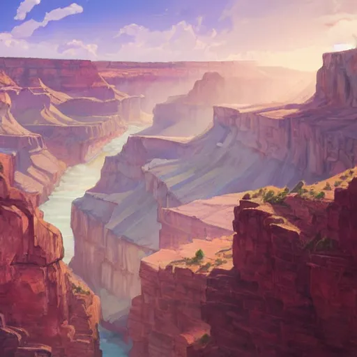 Prompt: concept art painting of a grand canyon filled with water, giant river, with unfinished stone bridge under construction, realistic, detailed, cel shaded, in the style of makoto shinkai and greg rutkowski and james gurney