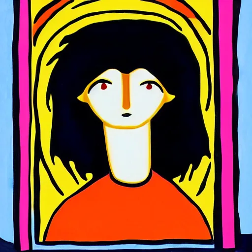 Prompt: neil gaiman's sandman in the style of tarsila do amaral