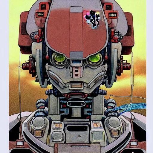 Image similar to prompt : portrait of mecha painted in miyazaki color style drawn by katsuhiro otomo and takato yamamoto, inspired by fables, china doll face, smooth face feature, intricate oil painting, high detail, sharp high detail, manga and anime 2 0 0 0