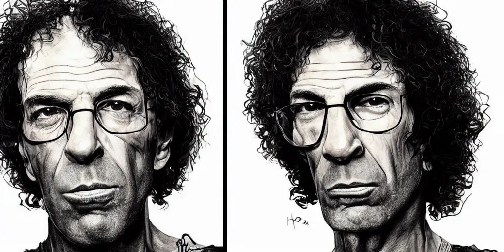 Image similar to Joe Rogan and Howard Stern morphed as one, portrait, intricate, highly detailed, concept art, smooth, sharp focus