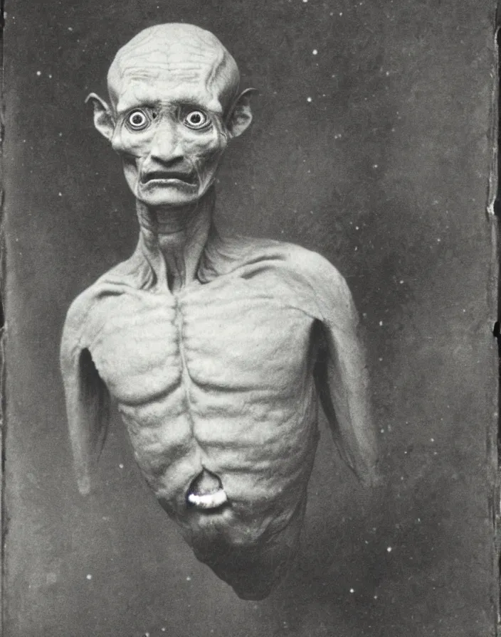 Image similar to portrait of an alien, historical photo, 1 8 8 4