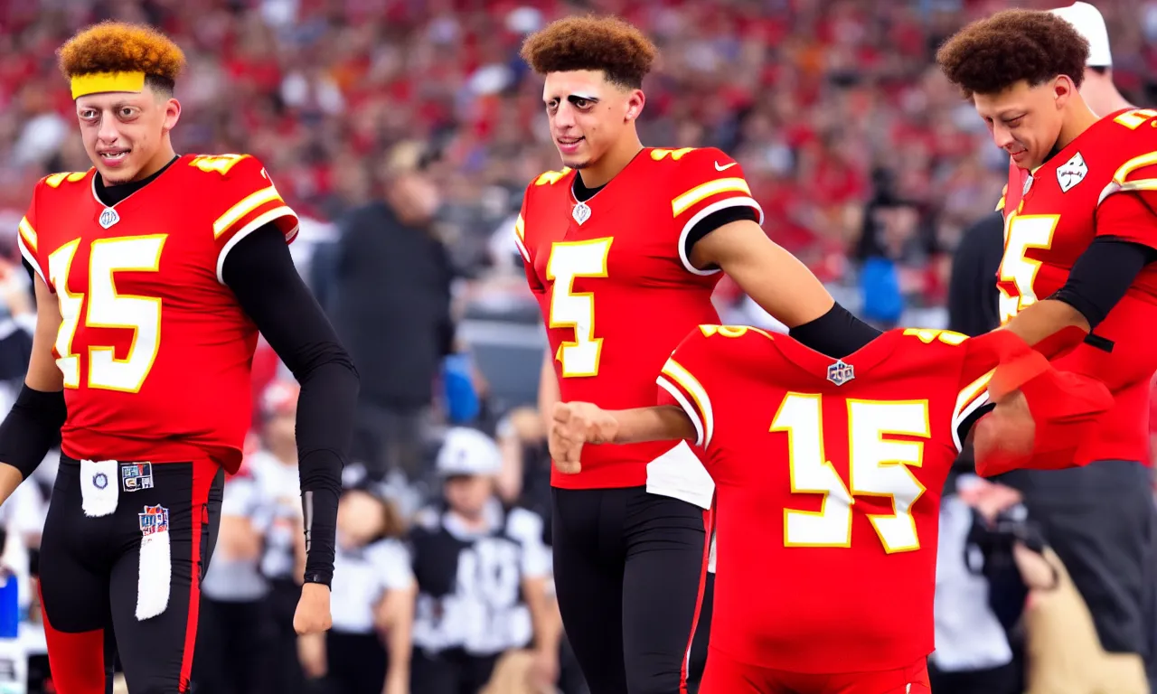 Image similar to patrick mahomes wearing the same outfit as the video game character fox from super smash bros ultimate