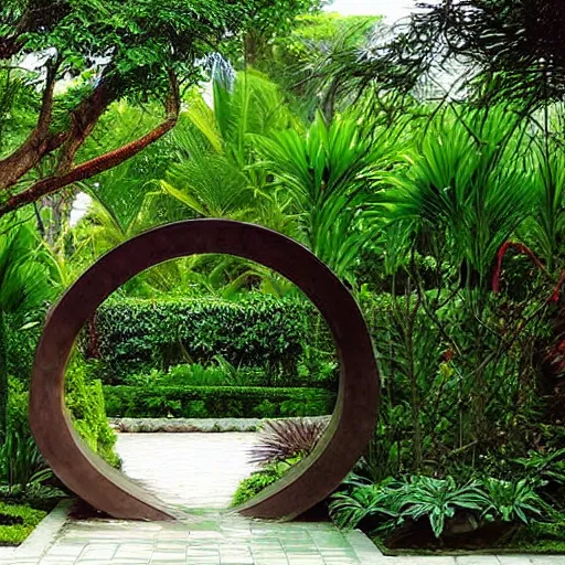 Image similar to a portal in a garden, by roberto burle marx
