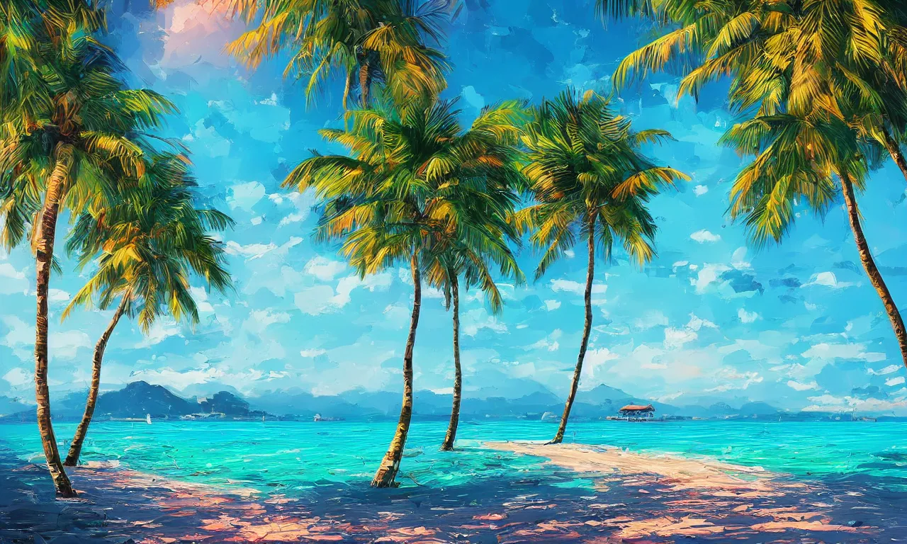 Image similar to paradise beach by alena aenami artworks in 4 k