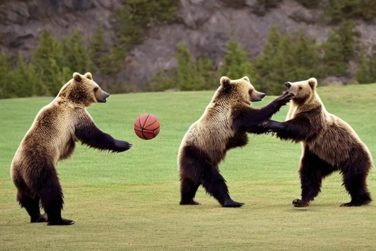 Image similar to grizzly bears playing basketball