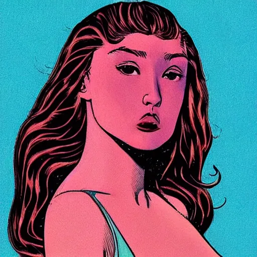 Image similar to “ gigi hadid retro minimalist portrait by jean giraud, moebius starwatcher comic, 8 k ”