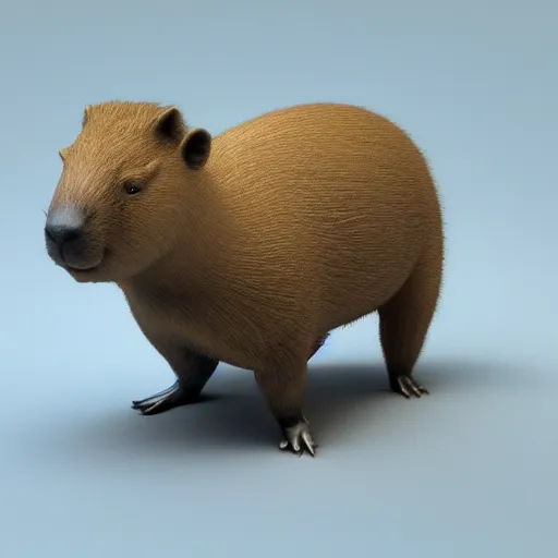 Prompt: Capybara miniature, 3d render