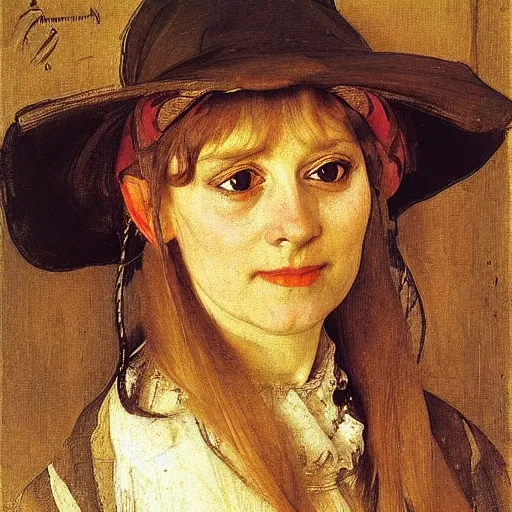 Image similar to study portrait of a peasant girl by anders zorn, hans holbein the younger, jan van eyck