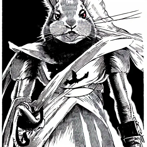 Image similar to a rabbit in the manga Berserk