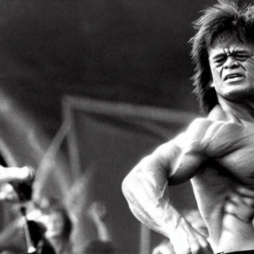 Image similar to hulk performing at woodstock