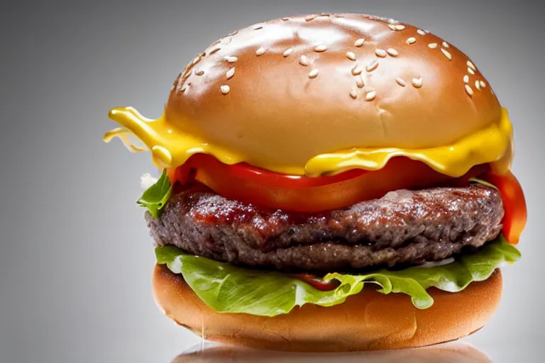 Image similar to a clear ice sculpture of a burger made entirely of ice, 4 k