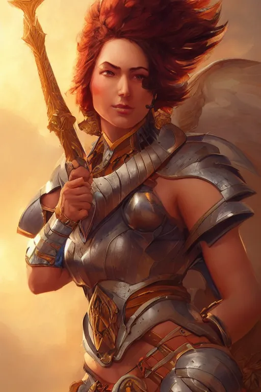 Image similar to amazon valkyrie athena, d & d, fantasy, portrait, highly detailed, headshot, digital painting, trending on artstation, concept art, sharp focus, illustration, art by artgerm and greg rutkowski and magali villeneuve