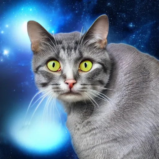 Image similar to cat in space, detailed, 8 k high quality