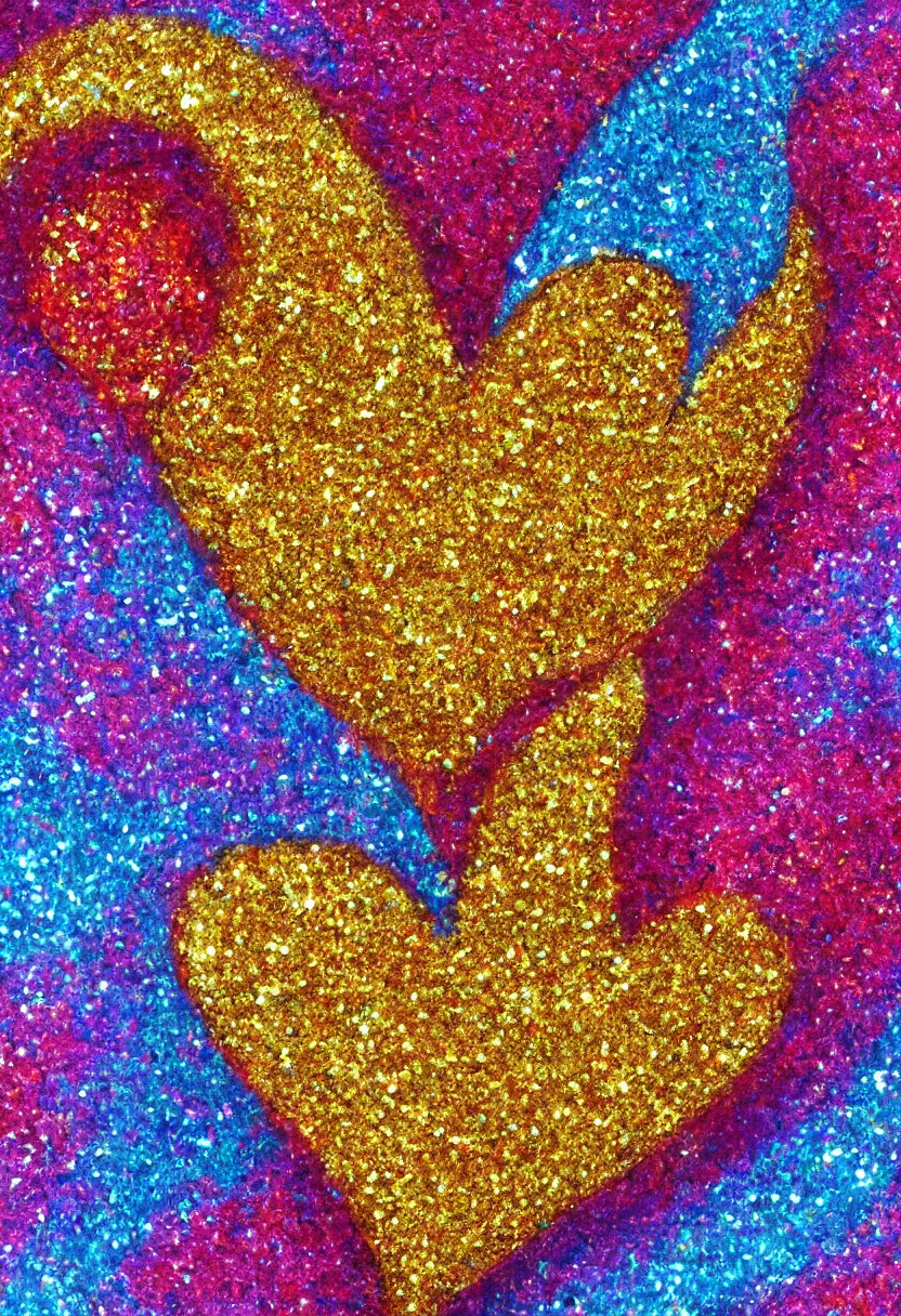 Prompt: < https : / / s. mj. run / lg 2 zocbjyoi > high detailed painting of a heart on glitter, 8 k rendering