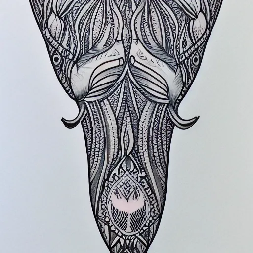 Image similar to white cachalot spermwhale, awardwinning elegant modern tattoo design, peyote colored sketch, white background