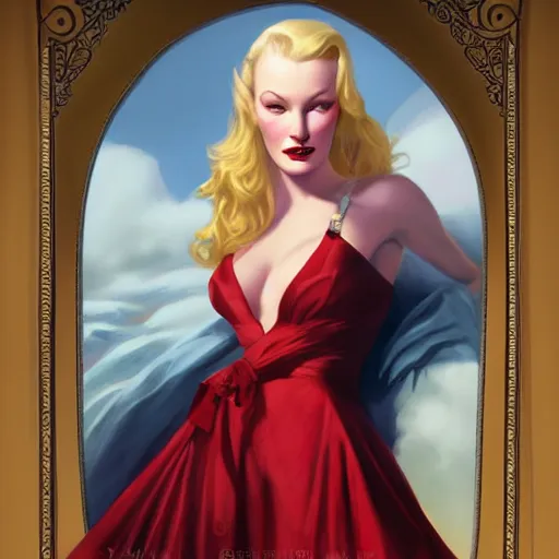 Image similar to a portrait of veronica lake by charlie bowater and anna dittmann and gil elvgren.