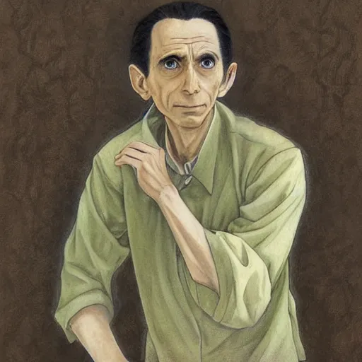 Image similar to anime joseph goebbels by hasui kawase by richard schmid