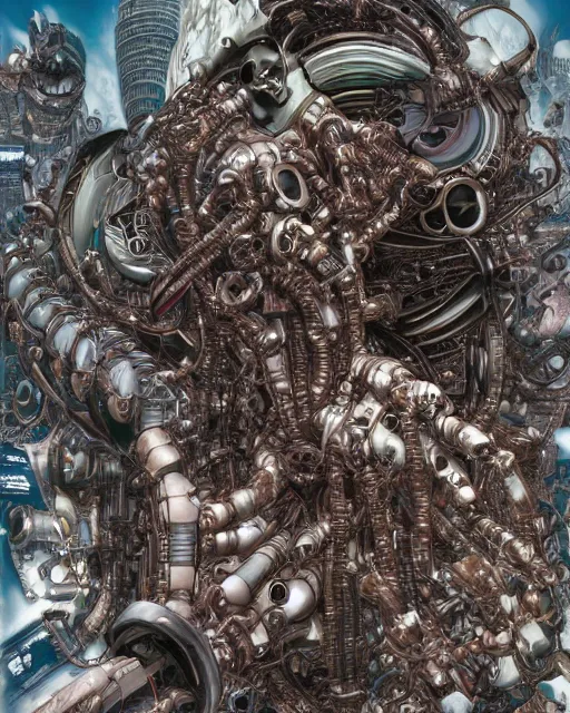 Image similar to matrix by masamune shirow, biomechanical, 4 k, hyper detailed