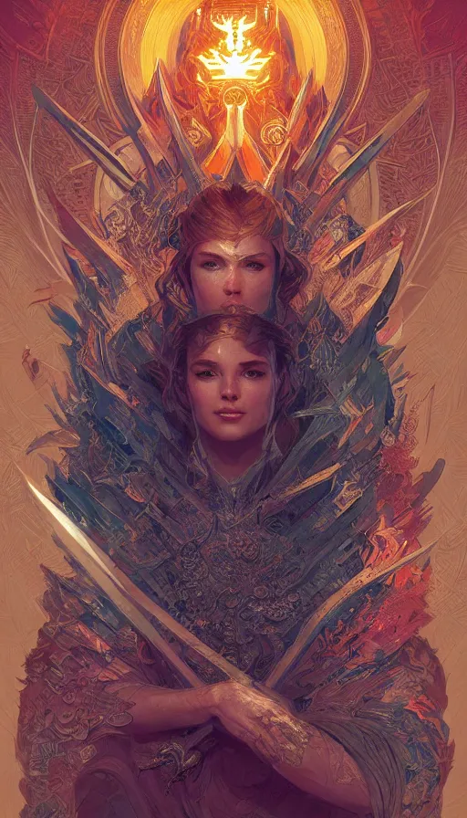 Prompt: fame of thrones, lord of daggers, neon, fibonacci, sweat drops, insane, intricate, highly detailed, digital painting, artstation, concept art, smooth, sharp focus, illustration, Unreal Engine 5, 8K, art by artgerm and greg rutkowski and alphonse mucha