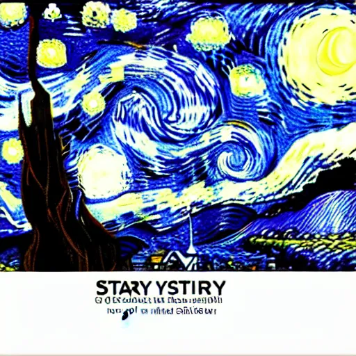 Image similar to Starry night in the style of edward gorey, masterpiece, high quality, digital art