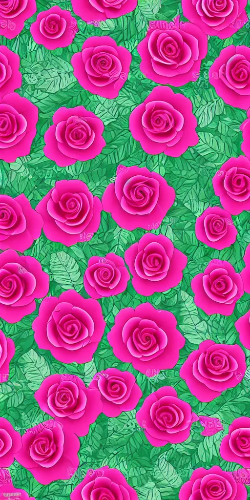 Image similar to seamless pattern of beautiful roses with leaves and throns, colourful, symmetrical, repeating 35mm photography