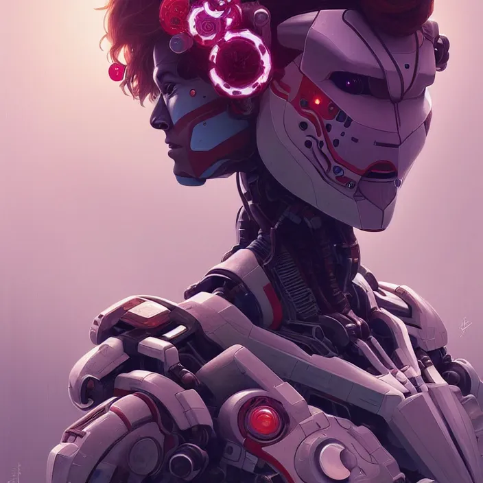 Image similar to symmetry!! portrait of a robot astronaut, floral! horizon zero dawn machine, intricate, elegant, highly detailed, digital painting, artstation, concept art, smooth, sharp focus, illustration, art by artgerm and greg rutkowski and alphonse mucha, 8 k