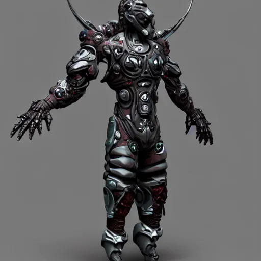 Prompt: modern futuristic brutalist zbrush diablo game cyborg character concept