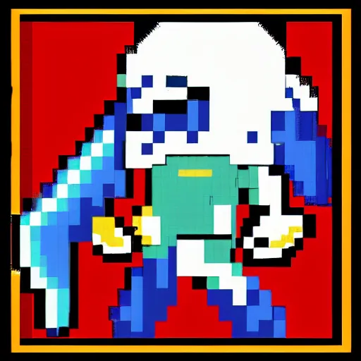 Image similar to Excalibur in the style of pixel art