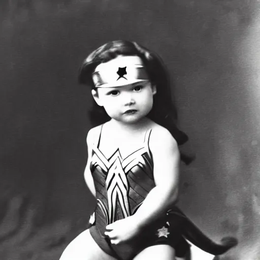 Prompt: photograph of baby wonder woman