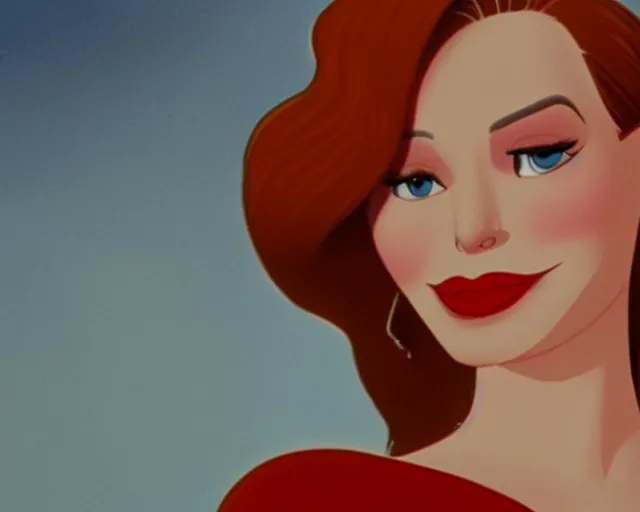 Prompt: film still of Jessica Rabbit as a real young woman, from a 2017 movie