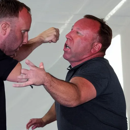 Image similar to alex jones fighting alex jones