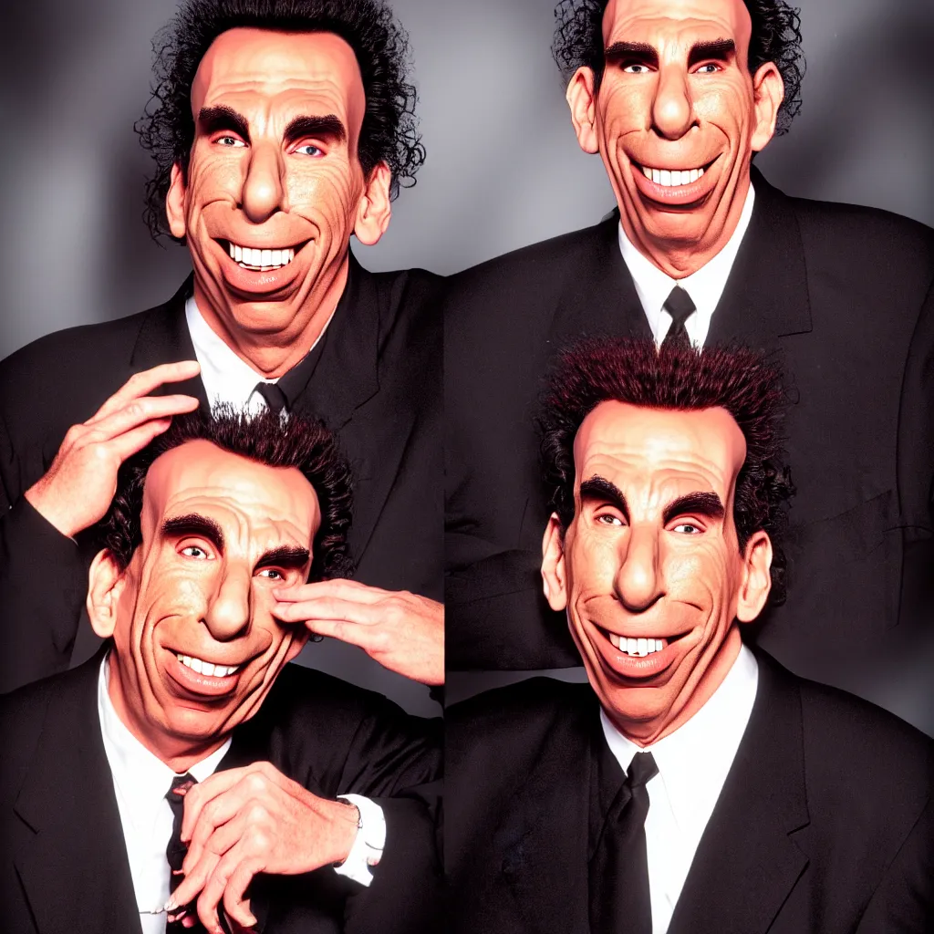 Prompt: michael richards melting into a puddle of goo