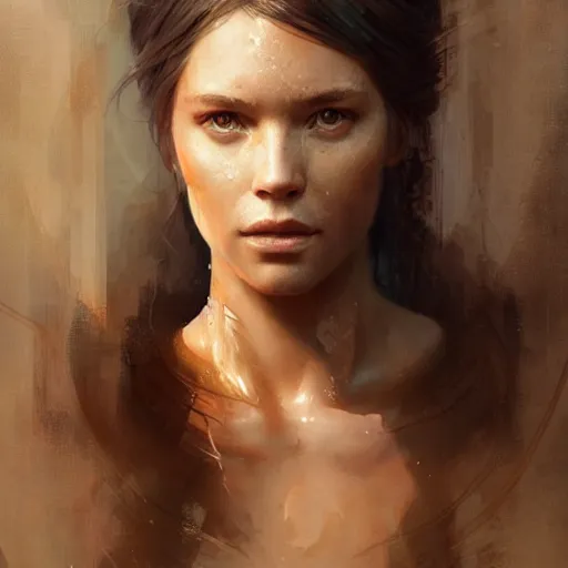 Image similar to a beautiful portrait of a water goddess with translucent skin by Greg Rutkowski and Raymond Swanland, Trending on Artstation, ultra realistic digital art