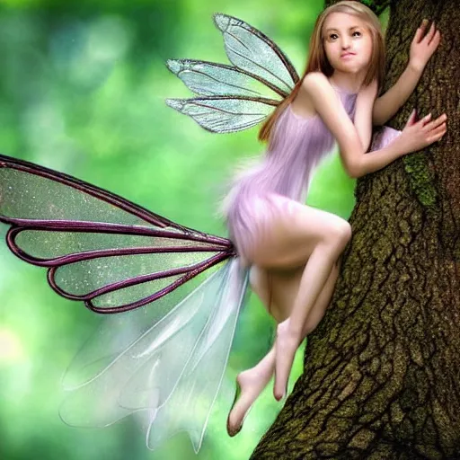 Image similar to a fairy with beautiful wings in the woods