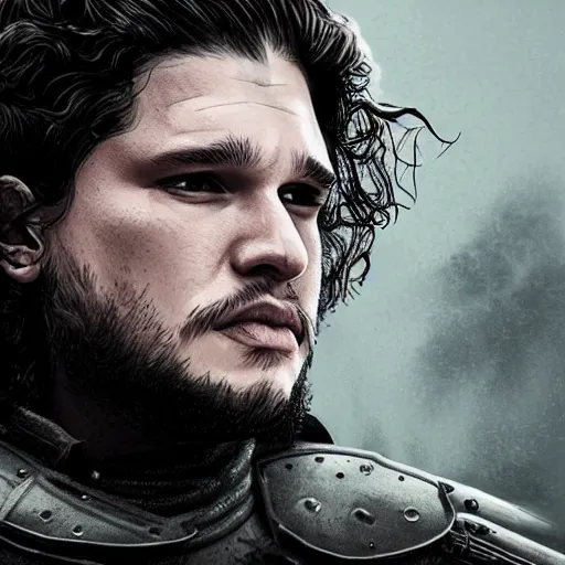 Prompt: kit harington portrait, dystopia core, apocalyptic, armor, warrior, dramatic, sharp focus, fiction, neon, fantasy, hyper detailed, digital art, trending in artstation, cinematic lighting, studio quality, smooth render, unreal engine 5 rendered, octane rendered, art style and nixeu and wlop and krenz cushart