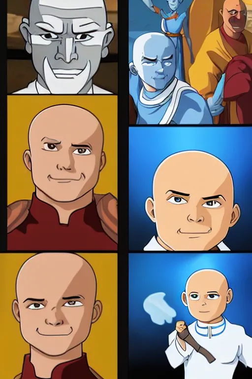 Image similar to mr clean as the avatar, avatar the last airbender