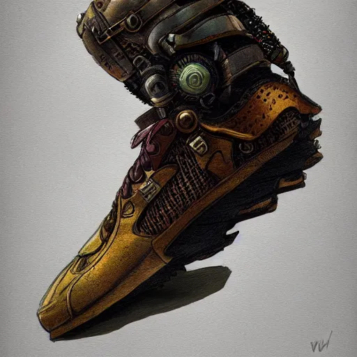 Image similar to sneaker concept art, steampunk, sharp focus, illustration, concept art by tooth wu