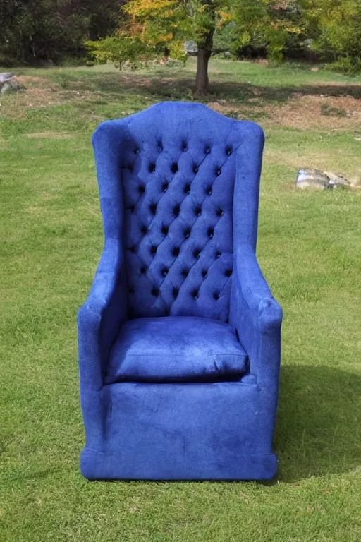 Prompt: a great throne chair made out of sapphire stone