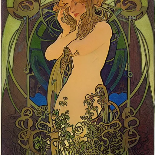 Image similar to Sticker of a ecosystem in a bottle , elegant art nouveau style, Alphonse Mucha, james gurney