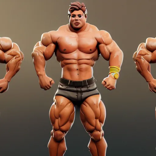 Prompt: bodybuilder jonesy from fortnite, au naturel, hyper detailed, digital art, trending in artstation, cinematic lighting, studio quality, smooth render, unreal engine 5 rendered, octane rendered, art style by klimt and nixeu and ian sprigger and wlop and krenz cushart